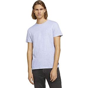 TOM TAILOR Denim Mannen Gestructureerd T-shirt met biologisch katoen 1023997, 15398 - Light Stone Grey Melange, XXL