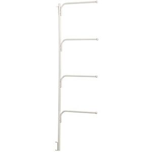 Household Essentials Scharnier Es Clutterbuster Vier Bar Hanging Valet Kleding en Linnen Rek, Wit