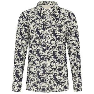 Part Two LenjaPW Damesshirt, regular fit, lange mouwen, Dark Navy Contrast Flower, 34