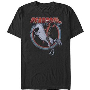 Marvel Deadpool - Deadpool On Unicorn Unisex Crew neck T-Shirt Black L