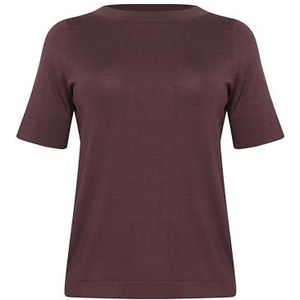 Kaffe Curve Plus Size Damestrui, Boat Nek, Korte Mouwen, Regular Fit, Fudge, S grote maten