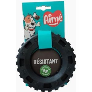 Aimé - Hondenspeelgoed – serie Cronos – speelgoed voor honden – band voor honden – met lekkernijbak voor honden – plantaardig en natuurlijk – 15 cm – zeer robuust speelgoed – Europese productie