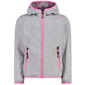 CMP - Knit-Tech kinderjas met vaste capuchon, zilver-roze fluo, 98