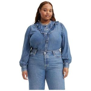 Levi's PL CARINNA Blouse Denim Dark Indigo - Worn IN, In patches 2, XXL