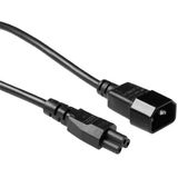 ACT C14 Naar C5 Kabel 2m, Stroomkabel 3 Polig, Kabel Type F, IEC Kabelverlenging- AK5028