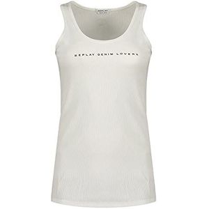 Replay Dames W3989H shirt met schouderbandjes/Cami shirt, 001 optisch wit, XS, 001 Optical White, XS