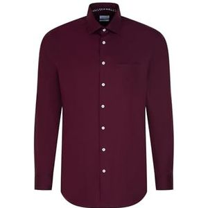 Seidensticker Herenhemd met lange mouwen, regular fit, donkerrood, 38