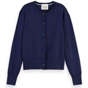 Scotch & Soda Crew Neck Relaxed Cardigan, Navy 410, XS