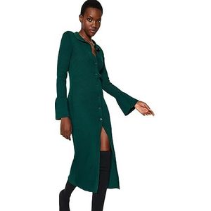 Trendyol FeMan Shift Slim fit gebreide jurk, smaragd, S, Emerald, S