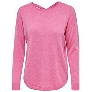 ONLY Dames ONLANA Life SEAWOOL L/S Detail Pull KNT Pullover Sweater, Strawberry Moon/Detail:W. Melange, L (2-pack)