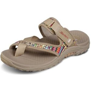 Skechers - Reggae Mad Swag - Geweven Sandaal - Donker Natuurlijk - Teenslippers