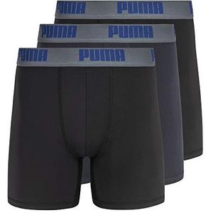PUMA Boxer Briefs voor heren (Pack van 3), Zwart/Grijs, S