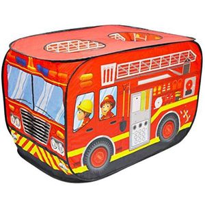 deAo Brandweerwagen Opvouwbare Speeltent -Kinderen spelen Huis Binnenshuis Buiten Speelgoed Grote Gift voor Meisjes Jongens 3 4 5 Jaar Oud