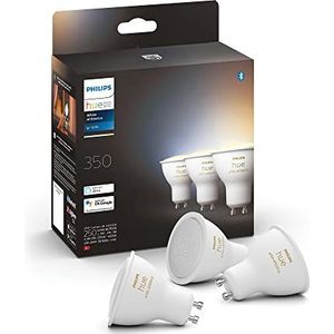 Philips Hue Spot 3-Pack - GU10 - Duurzame LED Verlichting - Smart Lamp - Warm tot Koelwit Licht - Dimbaar - Verbind met Bluetooth of Hue Bridge - Werkt met Alexa en Google Home