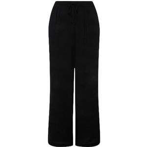 Ulla Popken Grote maten dames brede viscose broek, zwart, 46/48 NL