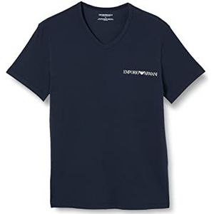 Emporio Armani Underwear Heren V-hals Core Logo Band 2-pack T-shirt, Marine/Mediterraan, M, marine/mediterrane, M
