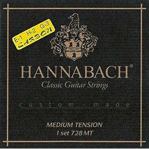 Hannabach Klassieke Gitaarsnaren, 728LTC, Series 728 Low Tension Custom Made, Set van 3 Trebles in Carbon