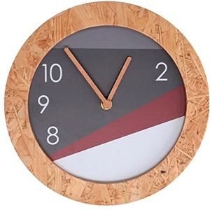 Vacchetti houten horloge met ronde rand, hout, grijs goud, medium