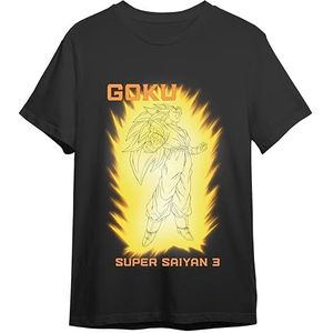 Comic Studio Dragon Ball Z Camiseta | Goku Super Sayan 3 | Bedrukt | | M T-shirt, zwart/wit, M, Zwart/Wit, M