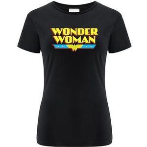 ERT GROUP Origineel en officieel gelicenseerd door DC zwart t-shirt voor dames, patroon Wonder Woman 030, eenzijdige overdruk, maat S