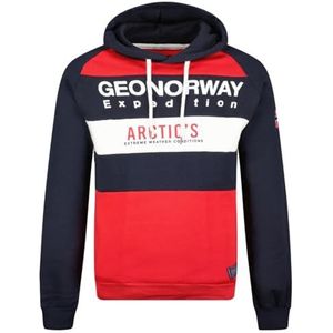 Geographical Norway Gentil Heren Hoodie kangoeroezak - Sweatshirt Logo Pullover Hood Hoody Warm Lange Mouwen - Heren Lente Zomer Herfst Winter, Rood, L/Tall