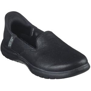 Skechers Instapinstappers voor dames, Zwart/Zwart, 6