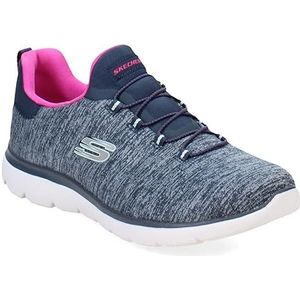 Skechers Synergy Loving Life Sneakers voor dames, Marineblauw Hot Pink, 6 UK Wide