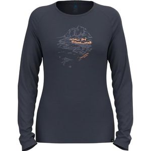 Odlo Dames Ascent 365 Merino 200 shirt met lange mouwen met Noorwegen motief Hiking Shirt