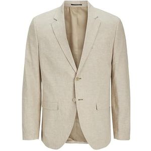 JACK & JONES JPRRIVIERA linnen blazer slim fit SN, Travertine/pasvorm: slim fit, 54