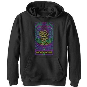 Disney Neon Line Art Hoodie voor jongens, zwart, M