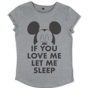 Disney Mickey Classic - LET ME SLEEP Women's Rolled-sleeve Melange grey S