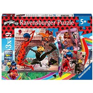 Ravensburger Puzzel Miraculous Heroes Lady Bug And Cat Noir - 3x49 Stukjes - Kinderpuzzel