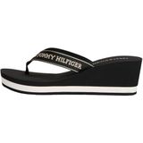 Tommy Hilfiger Damessandalen met sleehak, zomersandalen Fw0fw08858, Zwart, 36 EU