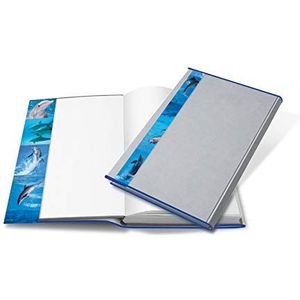 HERMA HERMÄX 20270 boekomslag design dolfijn 27 x 54 cm, boekhoes gemaakt van robuuste folie met etiket, boekbeschermer voor schoolboeken, transparant/doorzichtig