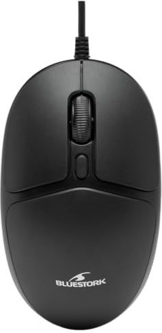 BLUESTORK - OFFICE 10 - Bedrade Muis - Zwart - Ambidexter Invoerapparaat