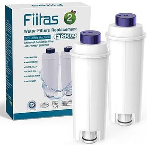 Fiitas DLSC002 Filter voor Delong hi koffiezetapparaat, ontkalker, compatibel met De Longhi Serie Magnifica S, ECAM, ESAM, ETAM (2 stuks)