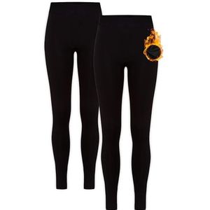 HEATEX 1|2|3 stuks thermische leggings voor dames naadloos, 2 stuks (zwart)., S/M