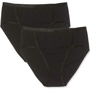 Ulla Popken Grote maten dames slip jazz-Pant set van 2, zwart, 58-60