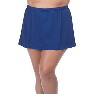 Maxine of Hollywood Women's Plus Size Mid Rise Skirted Bikini Swimsuit Bottom, Navy, 20