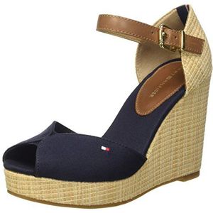 Tommy Hilfiger Dames E1285LENA 11D Peeptoe Sandalen, Meerkleurig Midnight Cognac 403, 38 EU