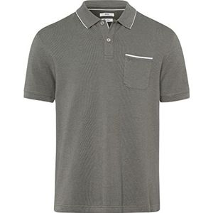 BRAX Poloshirt voor heren met paddy piqué in sportieve tweekleurige look, olijf, XXL, olijfgroen, XXL