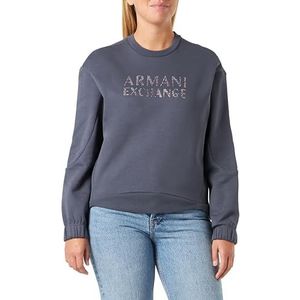 Armani Exchange Dames Fleece Studded Logo Pullover Hoodie Sweatshirt, racing, M