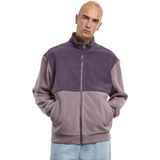 Urban Classics Overgangsjas voor heren, Colour Block Polar fleece, lichte jas voor mannen, tweekleurig, regular fit, purplenight/fadedpurple, S