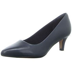 Clarks Linvale Jerica Pump voor dames, Blauw Navy Leer, 41.5 EU