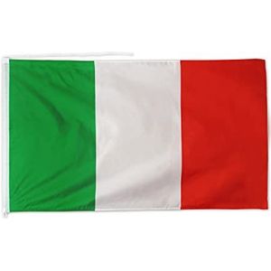 Vlag Tricolore Italië nationaal stadion Azzurri Italiaans voetbal met touw voor Europese balkonstang, Olympische Spelen - 90 x 150 cm