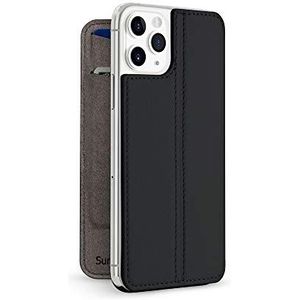 Twelve South SurfacePad voor iPhone 11 Pro | Ultra-slanke luxe Napa lederen hoes + displaystandaard met slaap/wakker (zwart)