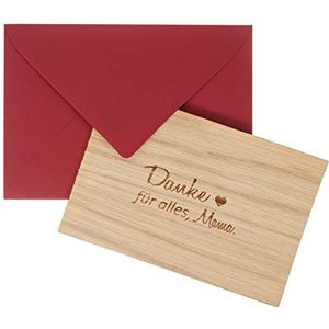 Holzgrusskarten Originele dank voor alles, mama - 100% handgemaakt in Oostenrijk, van eikenhout gemaakte cadeaukaart, wenskaart, vouwkaart, ansichtkaart