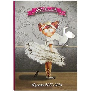 Exacompta Fifi Bastille Schoolagenda, dagkalender, augustus 2017 tot juli 2018, 12 x 17 cm, Motief: Danserine, grijs