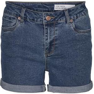VERO MODA Vmluna Mr Fold Mix Ga Noos Shorts voor dames, blauw (medium blue denim), XL