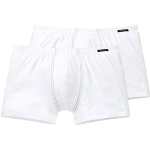 Schiesser Essentials Boxershorts voor heren, 2 stuks met zachte tailleband, wit (wit 100), S